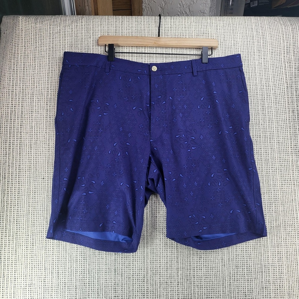 Peter Millar Shorts Mens 40 Blue Performance Stretch Golf Paisley Print Summer